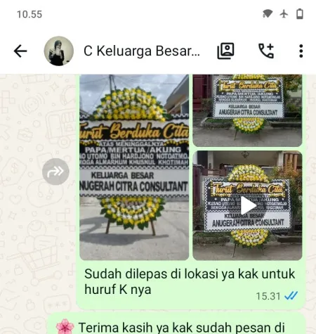 Pengiriman Papan Bunga Duka Karet Tengsin